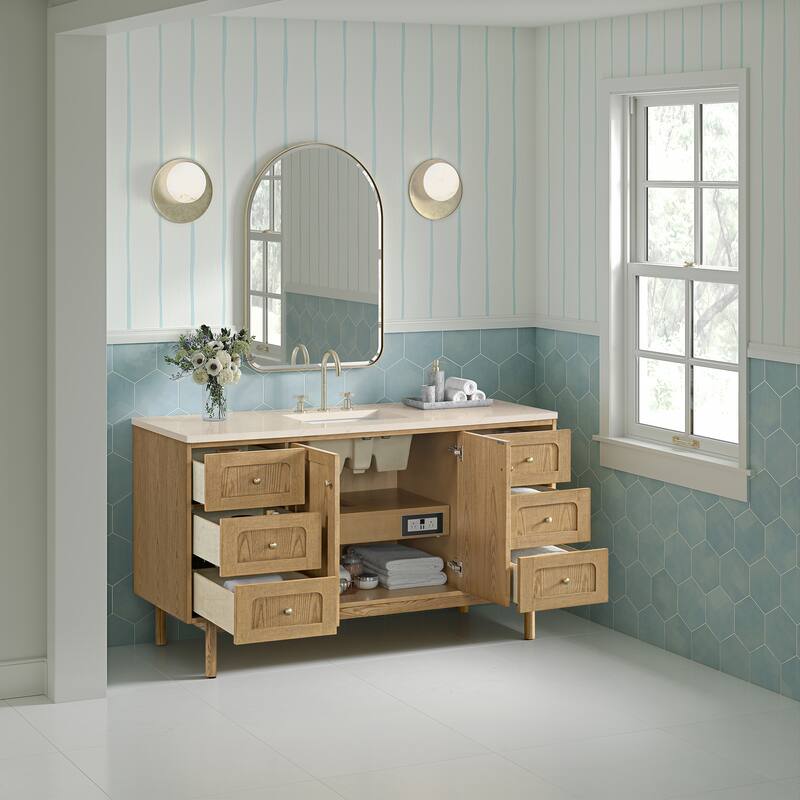 Laurent 60" Single Vanity, Light Natural Oak - 60S