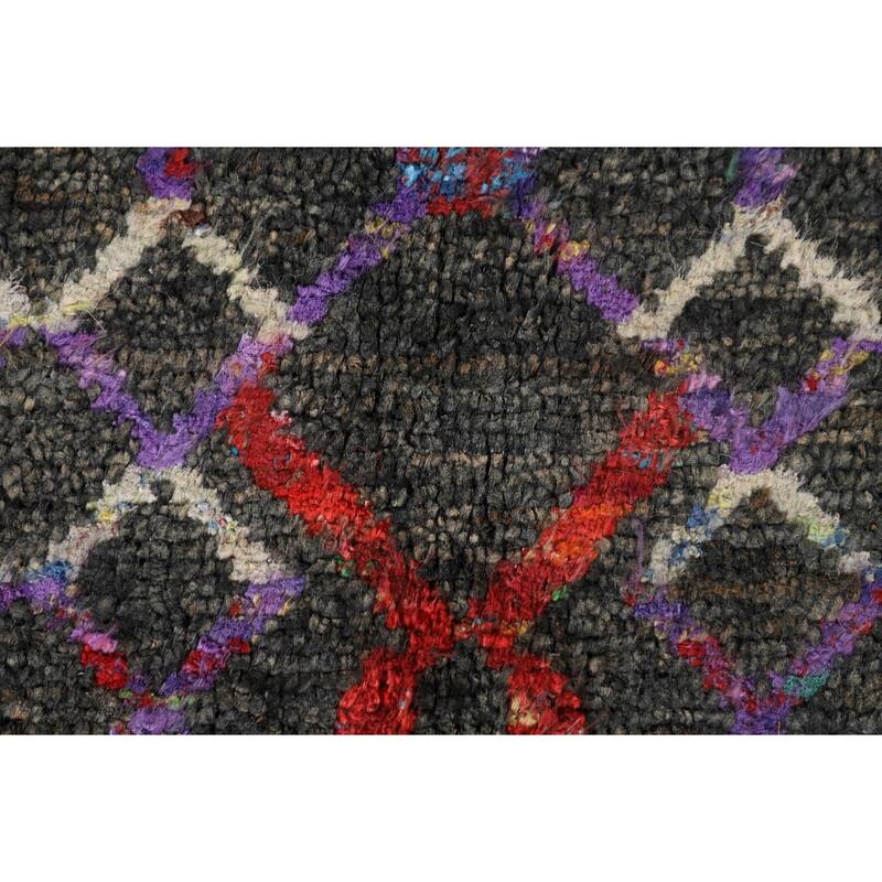 All-Over Trellis Moroccan Indian Area Rug Handmade Jute Carpet - 5'6"x 8'7"