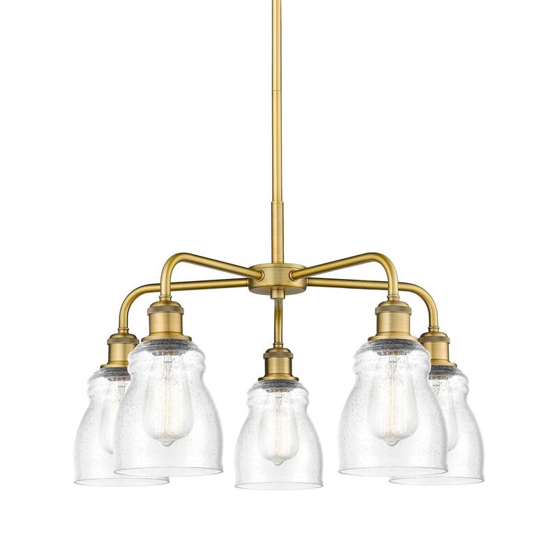 Innovations Lighting 516-5CR-15-23 Ellery Chandelier Ellery 5 Light - Brushed Brass / Seedy