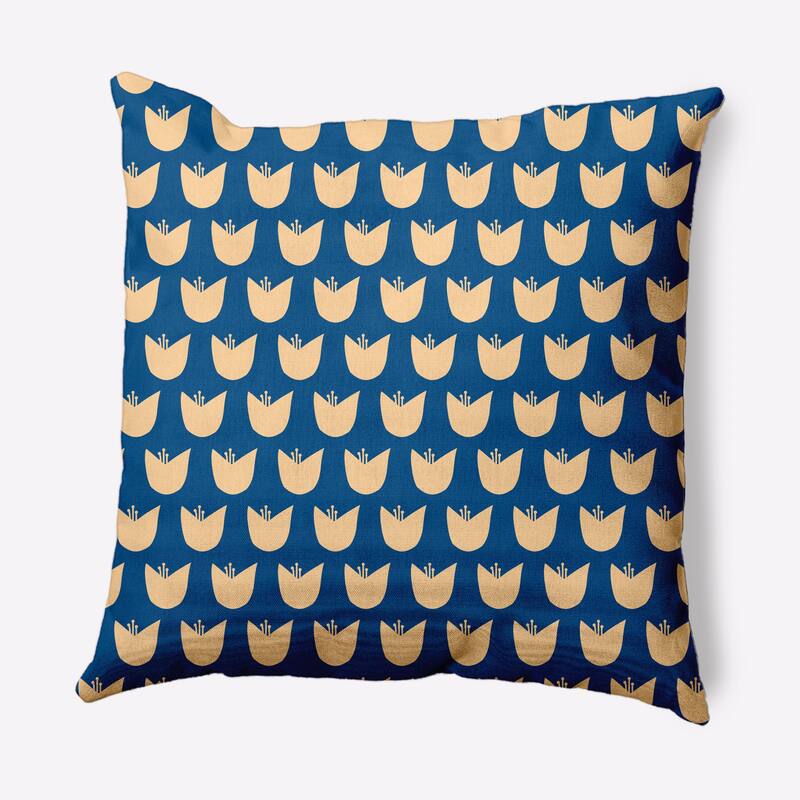 Simple Tulip Design Decorative Throw Pillow - Dark Cobalt Blue - 20" x 20"
