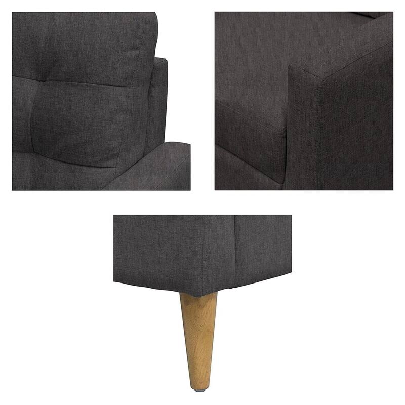 Tufted Accent Chair with Wood Legs