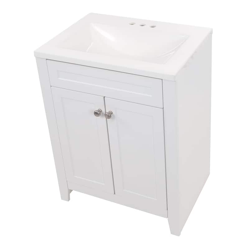 Spring Mill Cabinets Wyre 24" 2-Door Bathroom Vanity With White Sink Top
