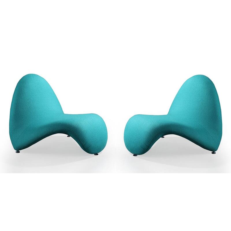 Manhattan Comfort MoMa Wool Blend Accent Chair (Set of 2) - Teal