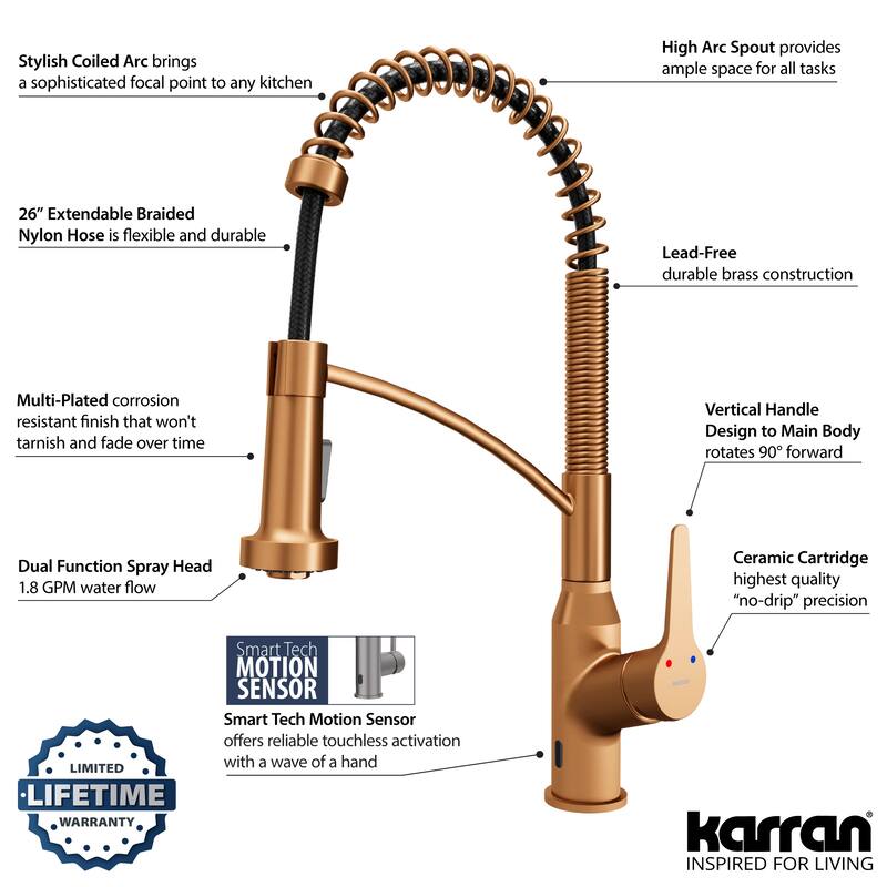 Karran Scottsdale Touchless Single-Handle Pull-Down Sprayer Kitchen Faucet