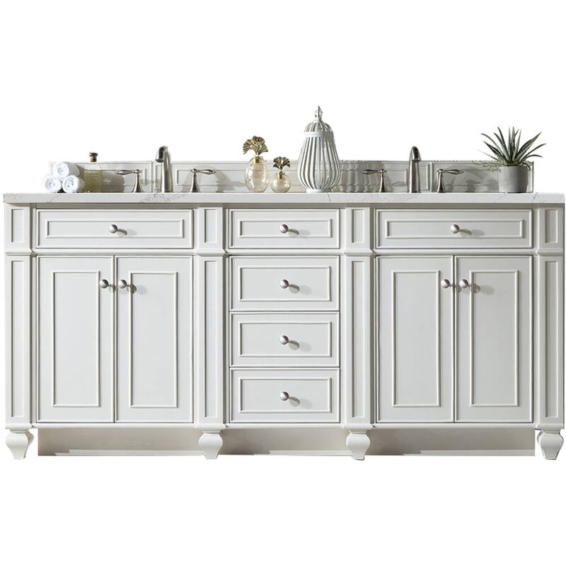 James Martin Vanities 157-V72-FENC Bristol 72" Free Standing Double - Bright White