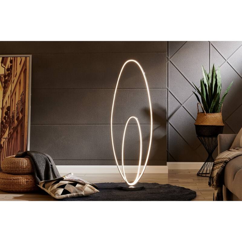 Finesse Decor Milan Chrome LED 65" Dimmable Floor Lamp
