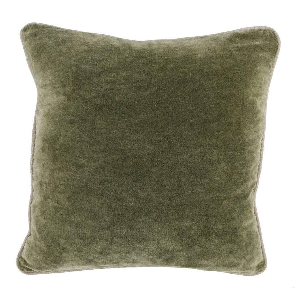 Kosas Home Harriet Velvet 18" Square Throw Pillow, Moss