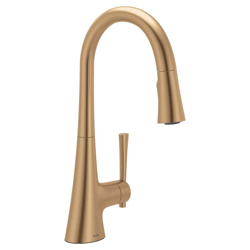 Moen Kurv 1.5 GPM Single Hole Pull Down Kitchen Faucet - Bronzed Gold