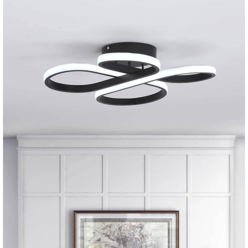 Modern 1-Light Concise Linear Design LED Flush Mount Lamp