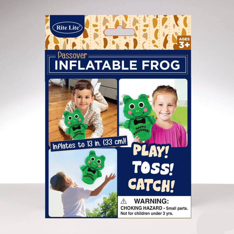 20.75" Green and Black Unique Inflatable Hoppy Passover Frog