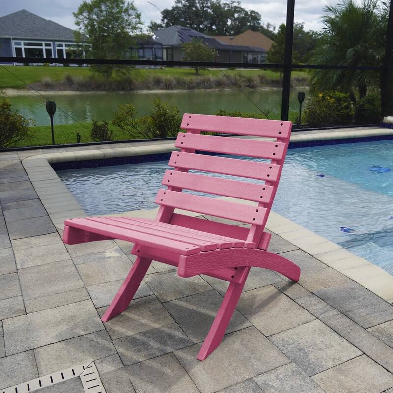 Grandcourt Fully Assembed All-Weather HDPE Outdoor Folding Patio Chair - Burgundy