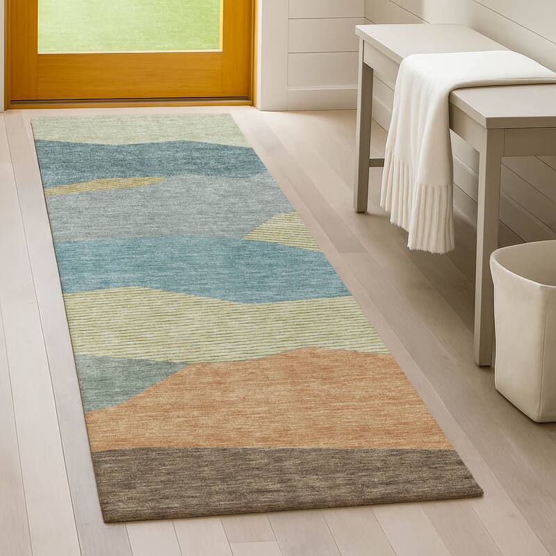 Machine Washable Indoor/ Outdoor Modern Dacono Chantille Rug
