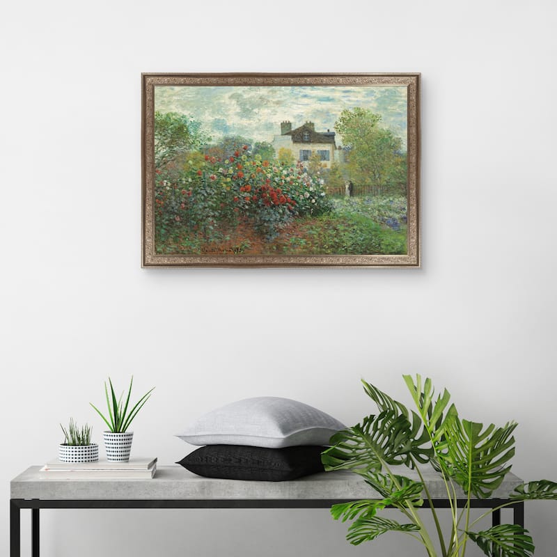 Masterpiece Art Gallery| The Artist's Garden in Argenteuil by Claude Monet - Framed Canvas Art Print