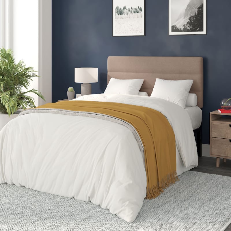 Universal Fit Tufted Upholstered Headboard - Taupe - Full