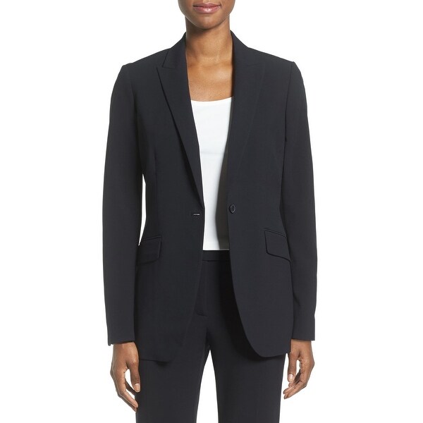 Anne Klein Women's Jacket Deep Black Size 4 Single Button Seamed. Opens flyout.