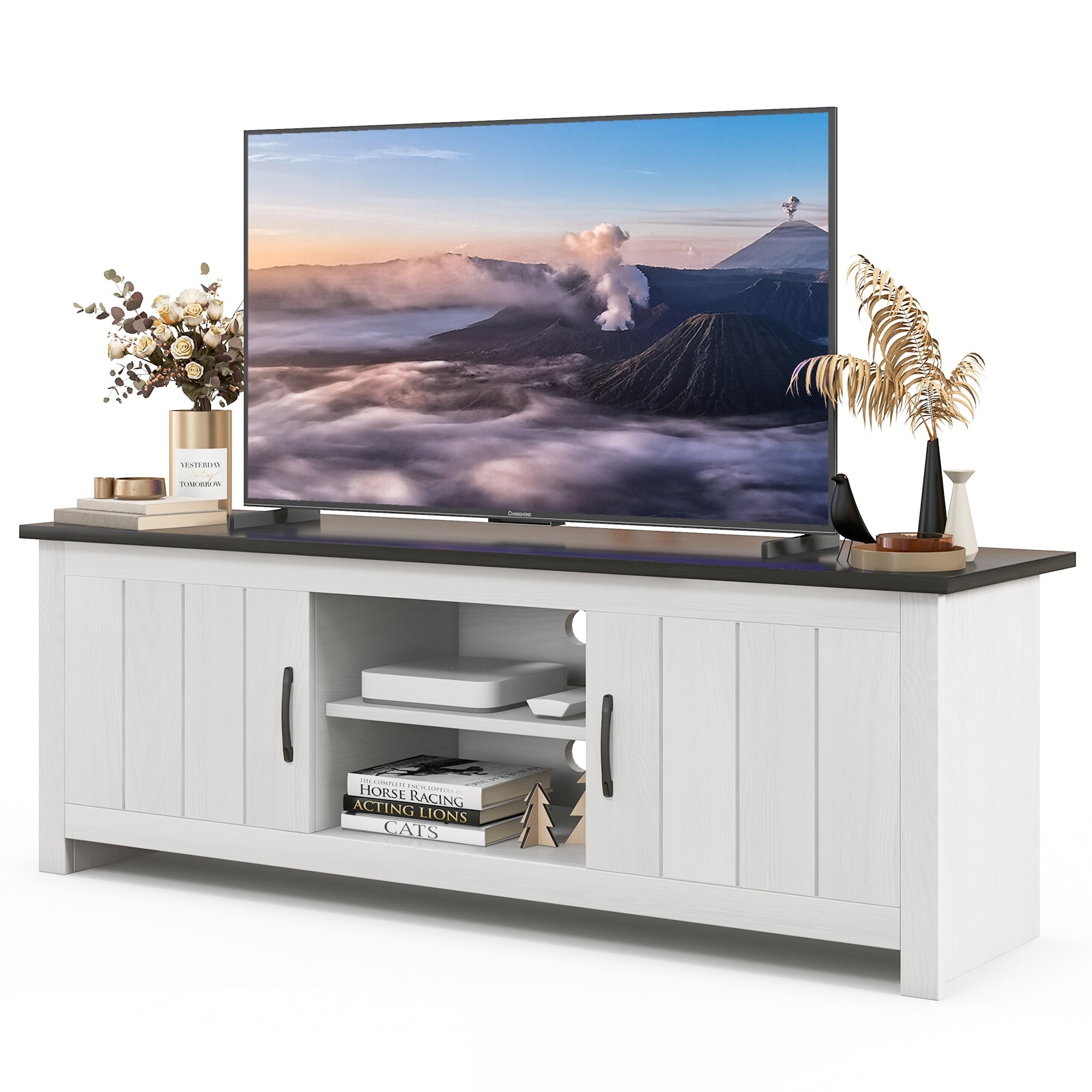 Costway Farmhouse TV Stand for TVs up to 65" Media Console Center with - See Details
