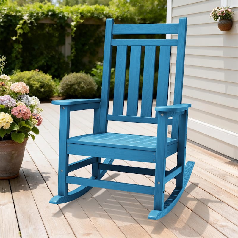Modern High-Back Rocking Adirondack Chair All Weather