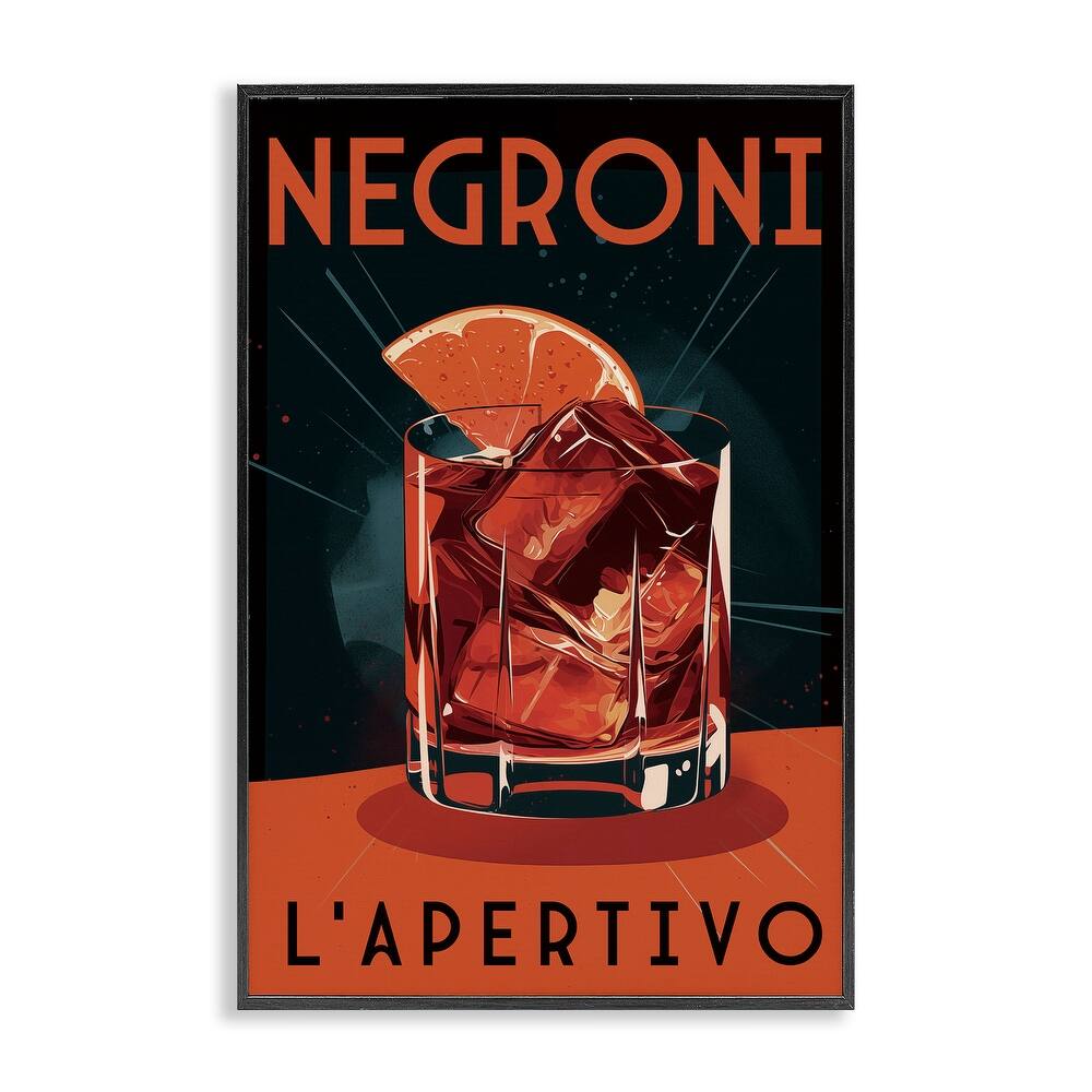 Stupell Vintage Midcentury Negroni Drink Framed Giclee Art Design By Andreas Magnusson