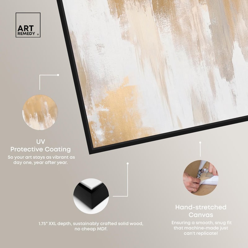 Soft Grey Glam Gold Canvas by Art Remedy
