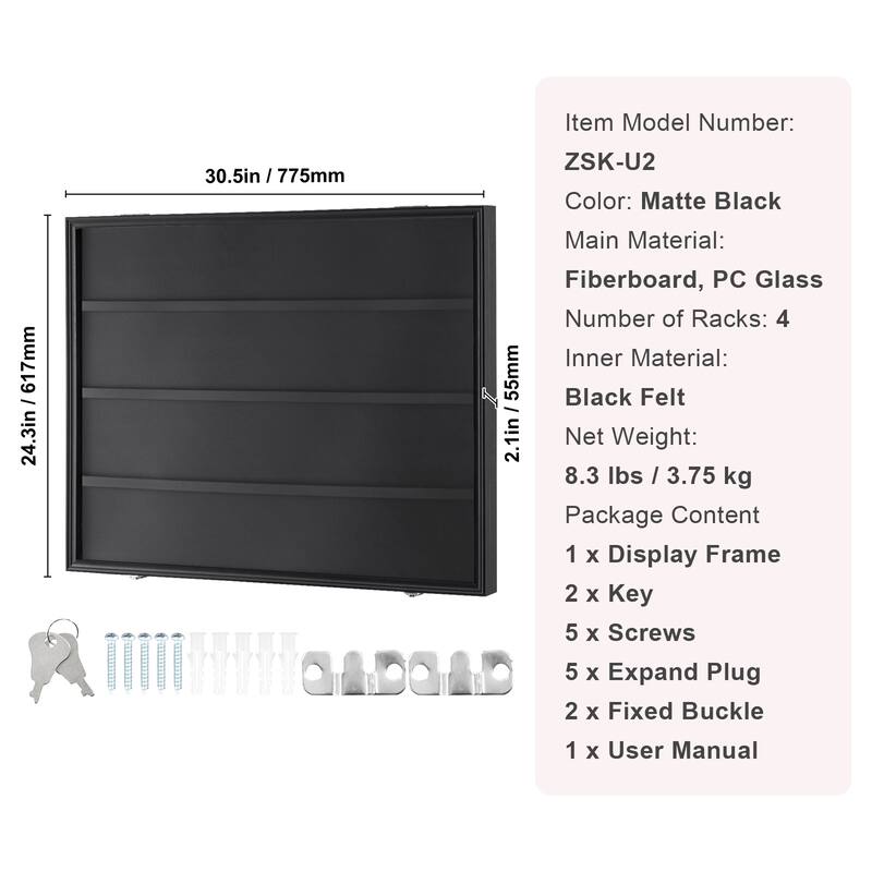 Sports Card Display Case Lockable Wall Cabinet for Football Basketball Hockey Trading Card