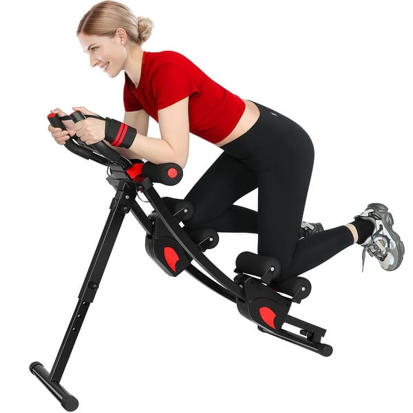 LYDBMYT Abdominal Exercise Machine, Folding Ab Crunch Equipment With LCD Display & Foam Grips, Adjustable Ab Fitness Trainer For Abdomen, Arms, Legs