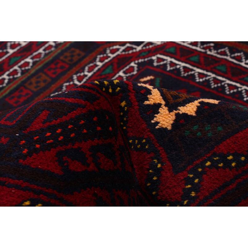 ECARPETGALLERY Hand-knotted Royal Baluch Red Wool Rug - 3'1 x 5'10