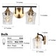 preview thumbnail 34 of 36, Modern Black Gold Bathroom Vanity Light Hammered Glass Wall Sconces Lamps with 1/2/3/4 Lights