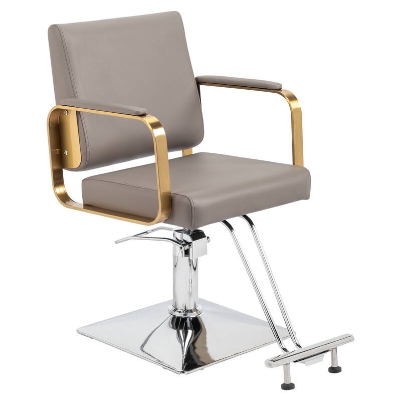 PVC Leather Stainless Steel Armrests Footrests Square Chassis Salon Chair - N/A