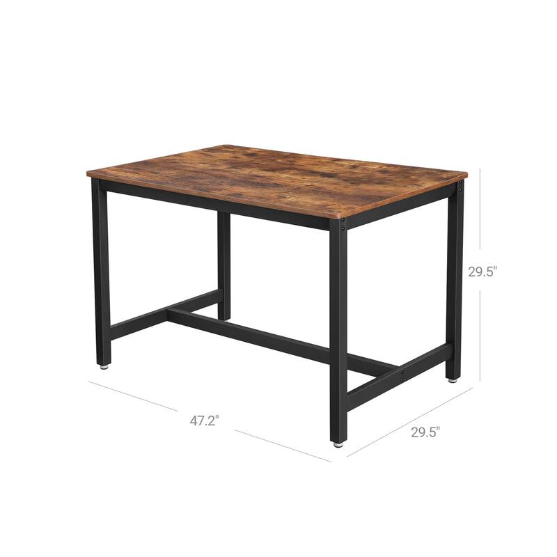 Industrial Rustic Brown & Black Dining Table - 47.2"L x 29.5"W x 29.5"H