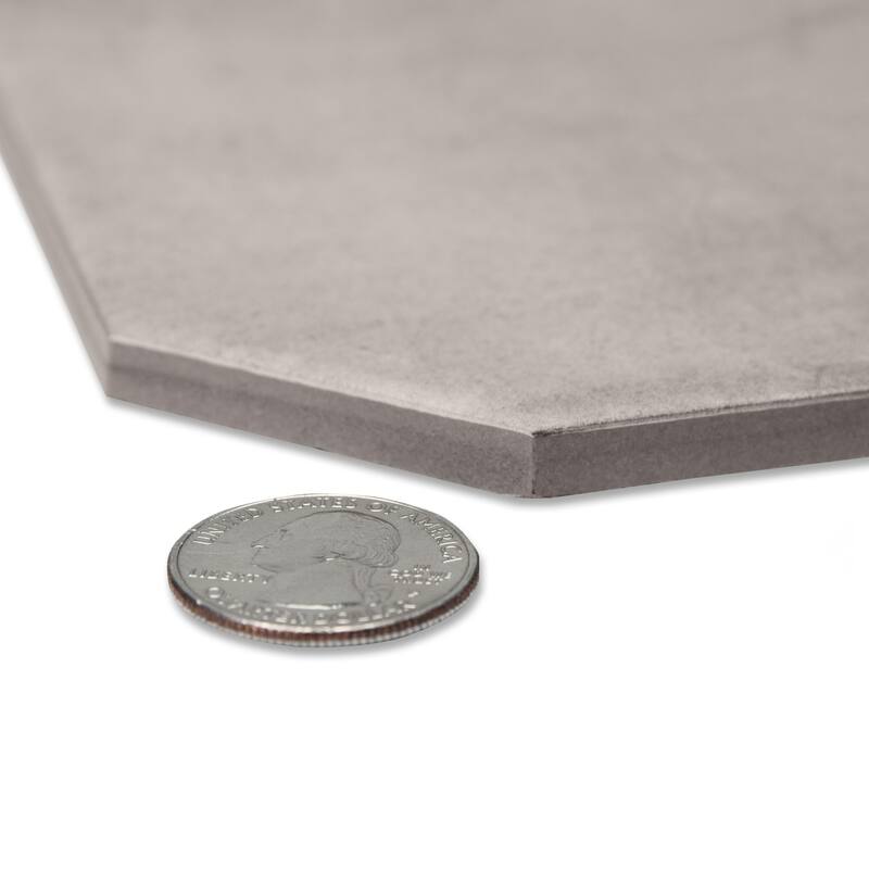 Merola Tile Laverton Octagon Gris with Taco Gris 7-7/8" x 7-7/8" Porcelain Floor and Wall Tile