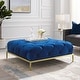 preview thumbnail 3 of 14, Corvus Kamdon Tufted Velvet Chesterfield Square Ottoman with Gold leg
