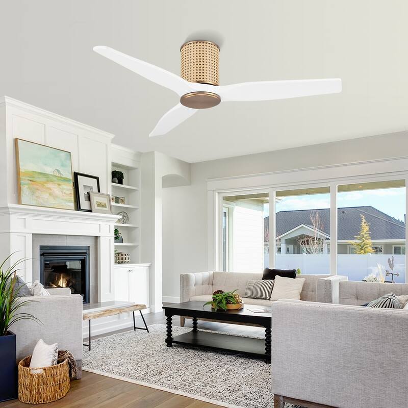 MLiAN 48" Ceiling Fan Low Profile Flush Mount Fan 6 Speed