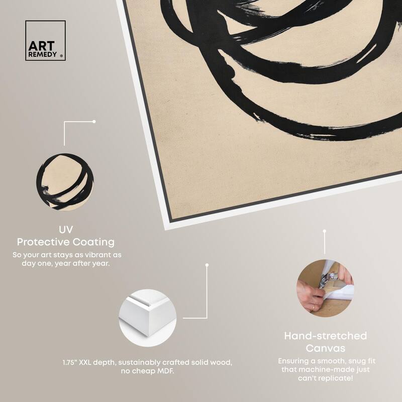 Beige Black II Canvas by Art Remedy