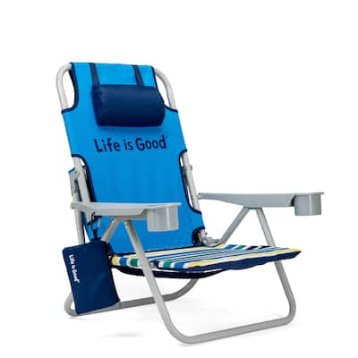 Life is Good Grey Oversized Beach Chair