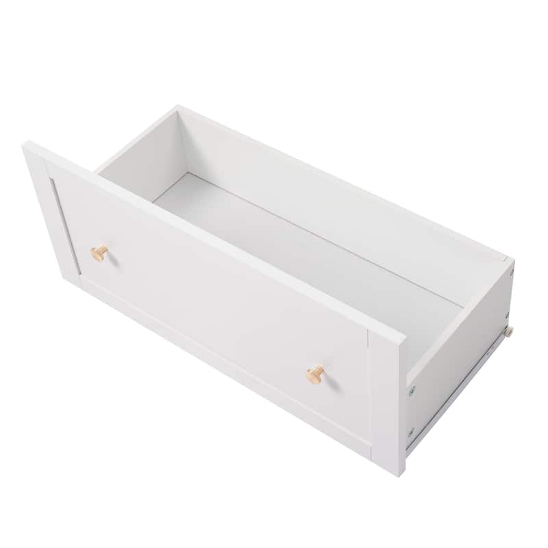 Roomfitters 70.1" Tall Freestanding Bathroom Cabinet with Glass Doors, 3 Drawers and Adjustable Shelves