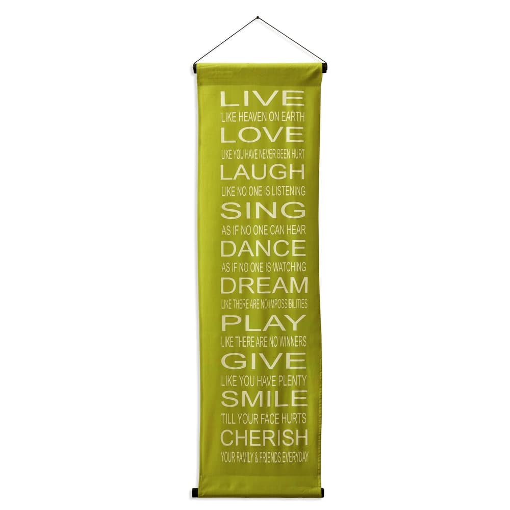 Inspirational Wall Decor Banner, Inspiring Quote Scroll, Motivational Message, Thought Saying Tapestry Live, Love, Laugh, Sing