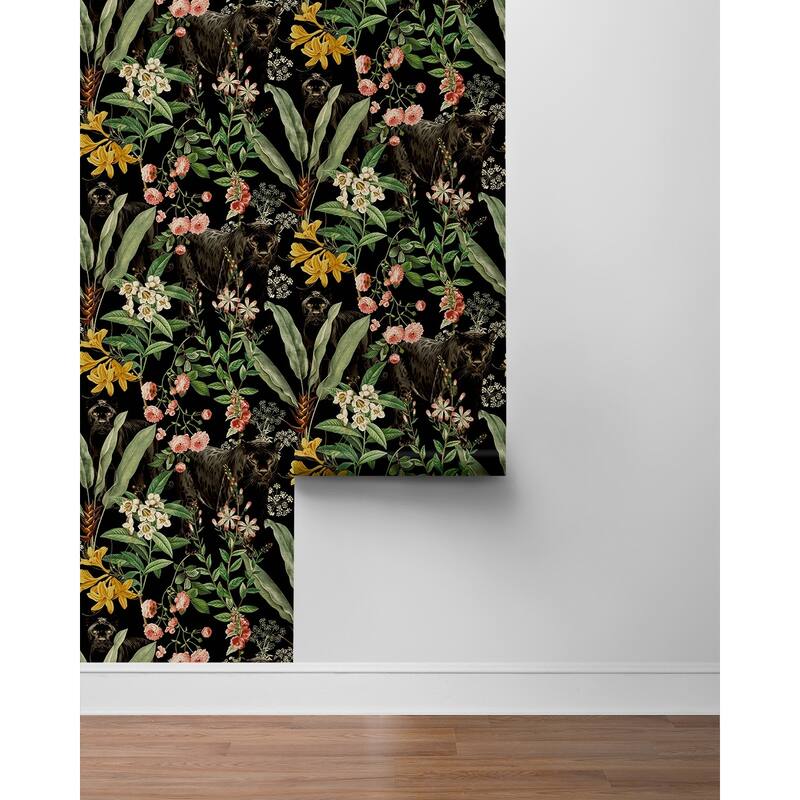 Harry & Grace Panther Jungle Peel and Stick Wallpaper - 20.5 in W x 18 ft. L