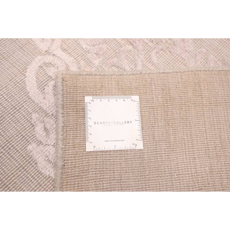 ECARPETGALLERY Hand Loomed Elysian Light Grey Viscose, Wool Rug - 8'0 x 9'10