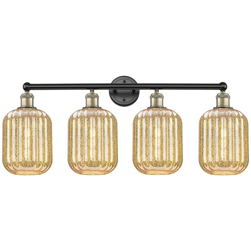 Innovations Lighting 616-4W-14-34 Preston Vanity Preston 4 Light 34" - Black Antique Brass / Mercury