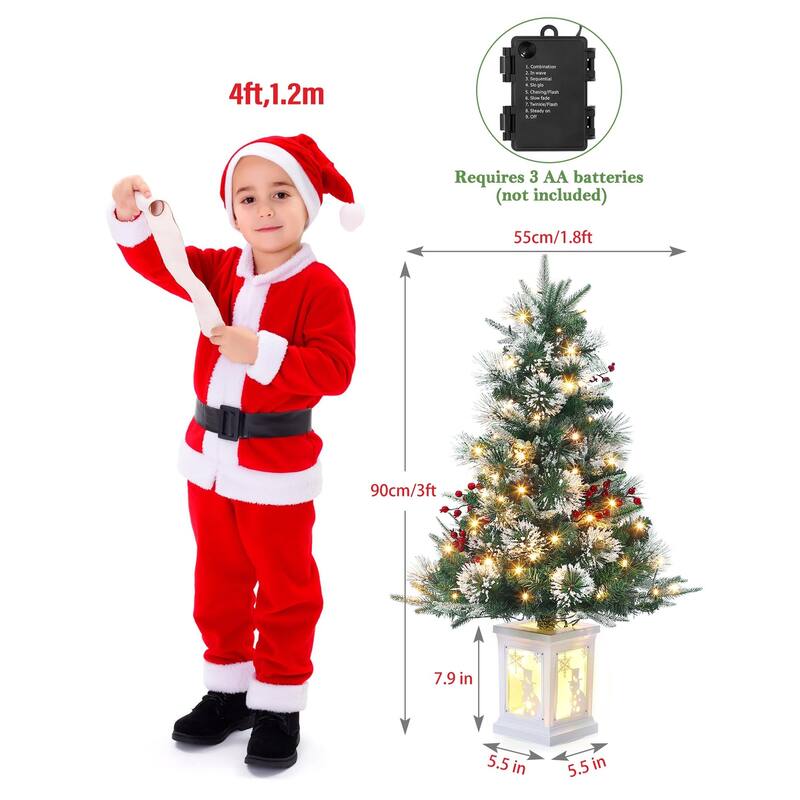 Christmas Tree with 78 Multi-Color Led Lights, 3 Ft Pre-Lit Artificial Christmas Decoration