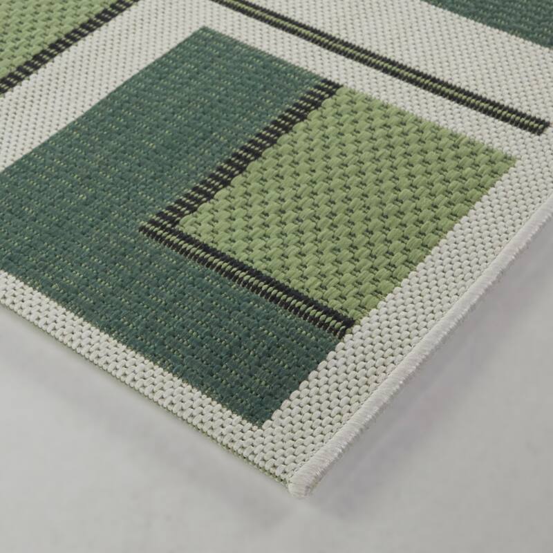 Francesco Modern Geometric Checkered Indoor/Outdoor Area Rug