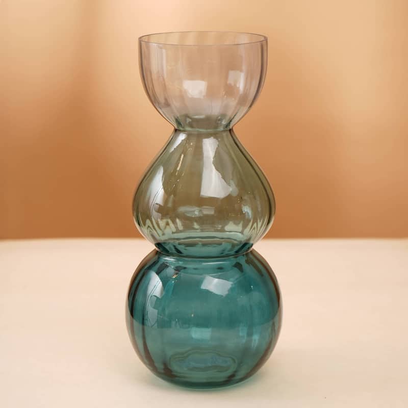 Opulent Bauble Glass Vase - Elegant 6.5x14 Inch Statement Piece