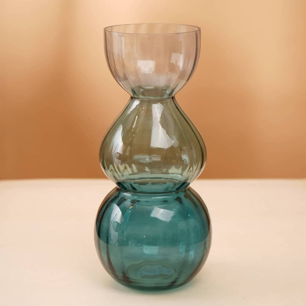 Opulent Bauble Glass Vase - Elegant 6.5x14 Inch Statement Piece
