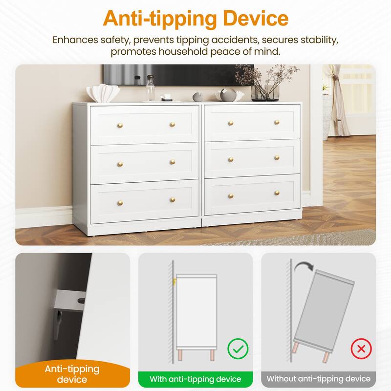 Wood 3 Drawer Dresser