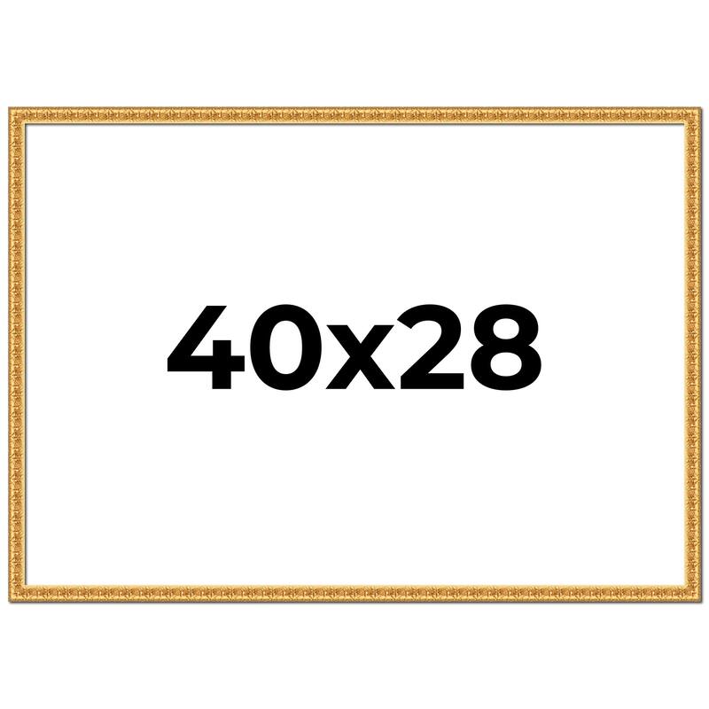 40x28 Frame Gold Real Wood Picture Frame Width 1 inches | Interior