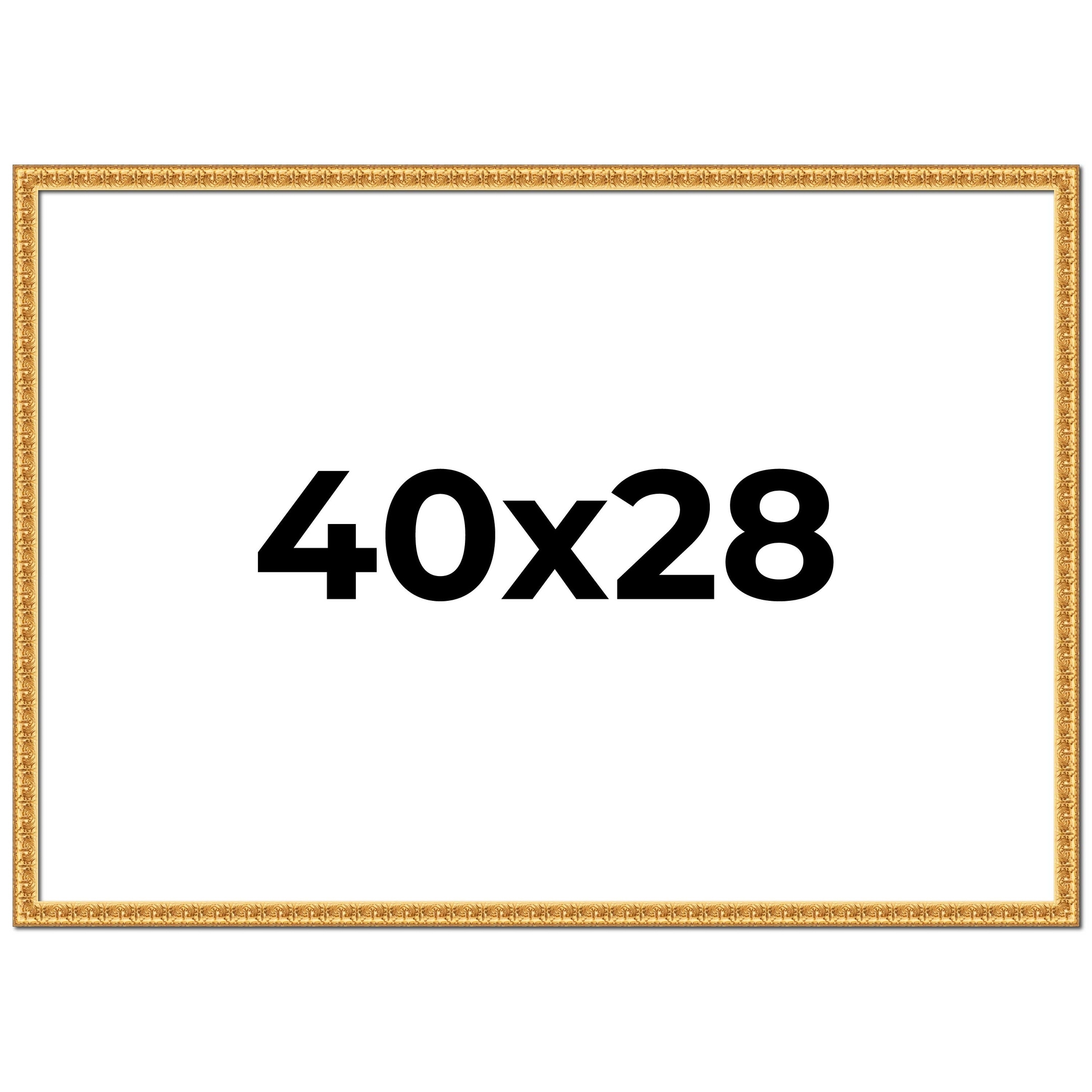 40x28 Frame Gold Real Wood Picture Frame Width 1 inches | Interior