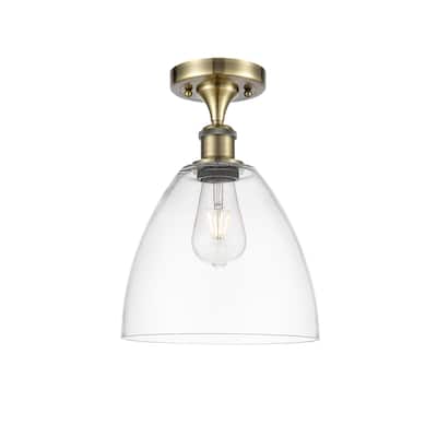 Innovations Lighting Bristol Glass - 1 Light 9" Semi-Flush Mount