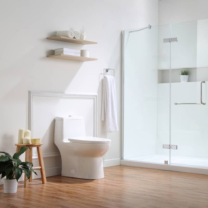Jade One-Piece Elongated Toilet With Dual Flush and Soft Close Seat - White