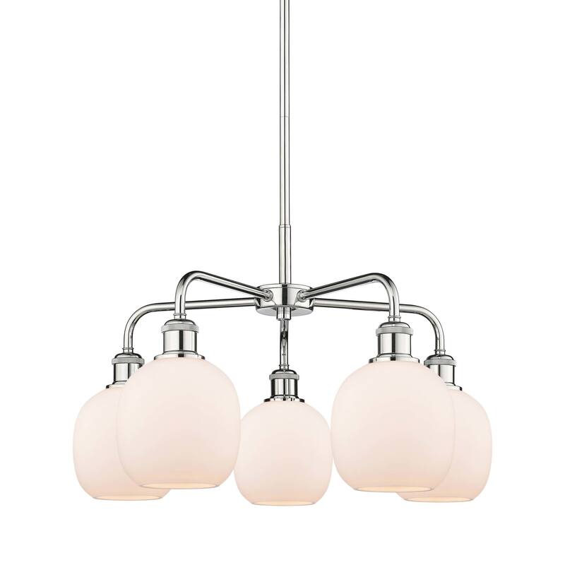 Innovations Lighting 516-5CR-15-24 Belfast Chandelier Belfast 5 Light - Polished Chrome / Matte White