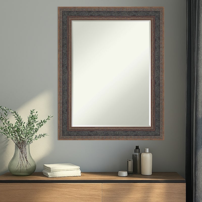 Attic Aged Half-Inch-Bevel Wood Framed Wall Mirror - 24 x 30 in